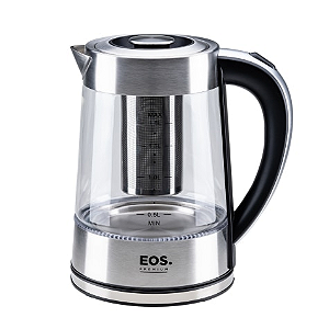 Chaleira Elétrica Eos Chef Gourmet Glass Tea Inox 1,8l 1000w Ech04g 110v