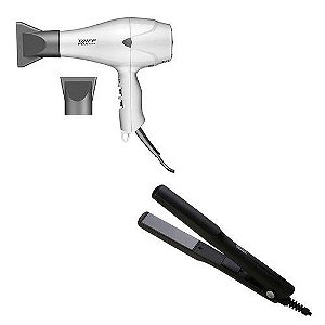 KIT TAIFF SECADOR PROFISSIONAL FOX ION PRATA 2000W - 220V + PRANCHA CERAMICA 180ºC