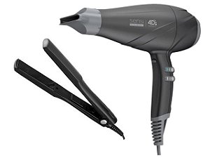 KIT BIVOLT - SECADOR CABELO PROF. GAMA SENSI 4D THERAPY 2500W NIGHT + PRANCHA TAIFF CERAMIC 180ºC