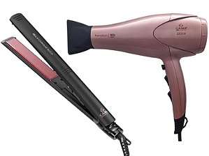 KIT GAMA - SECADOR CABELO KERATION 3D PRO 2200W 220V + CHAPINHA BELLA TOURMALINE RED ION 220ºC BV