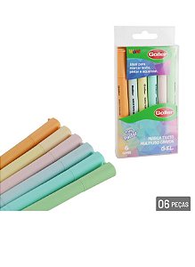 Caneta Marca Texto 06 Pçs GEL Crayon Pastel