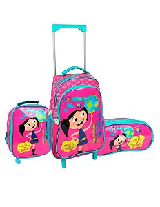 KIT Mochila de Rodas Infantil  3 Pçs