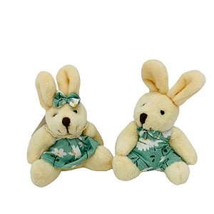 COELHO SENTADO P/DECORAÇÃO PASCOA 8CM 1 CASAL