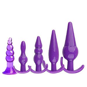 Kit com 5 Plug Anal de Silicone