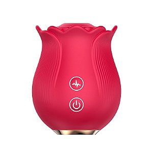 Vibrador de Clitóris Rosa com Ondas de Pressão