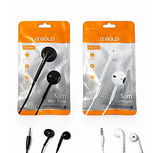 Fone De Ouvido AGOLD Saquinho FN-A12 Som Premium Entrada 3.5mm Super Bass