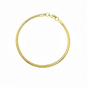 Pulseira berloque com fecho lagosta de aço folheada a ouro.