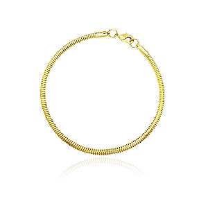 Pulseira berloque com fecho lagosta de aço folheada a ouro.