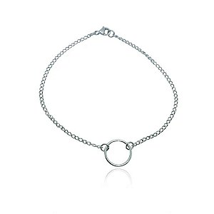 Pulseira com pingente redondo de aço