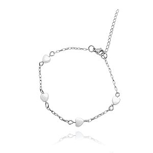 Pulseira com pingente de madrepérolas de aço