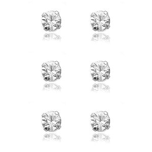 Trio de brinco ponto de luz de aço