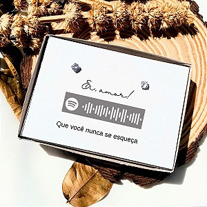 Brinco ponto de luz aço - Caixa presente com leitor Spotify