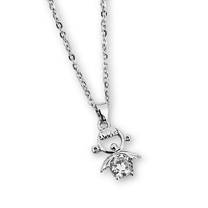 Colar menina com cristal de aço inox