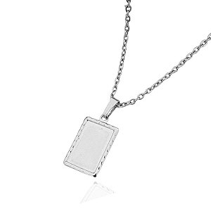 Colar masculino de de aço com pingente trabalhado