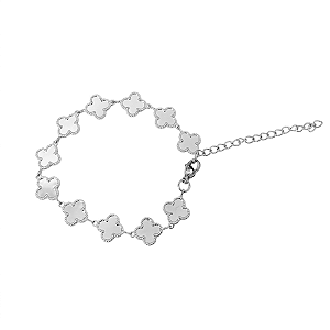 Pulseira trevos de aço inox