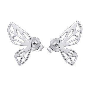Brinco asa de borboleta de aço inox