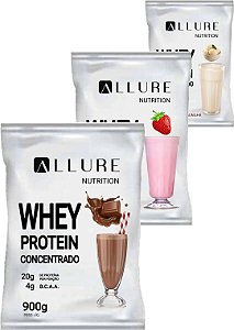 Kit 3x Whey Protein Concentrado ( WPC ) 900g  Total 2,7 kg Allure Nutrition