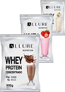 Kit 3x Whey Protein Concentrado ( WPC ) 900g  Total 2,7 kg Allure Nutrition