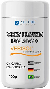 Whey Protein ISOLADO e Colágeno VERISOL® e Stévia - ZERO LACTOSE e ZERO GLÚTEN - 0% Carbo e 0% Gordura - 400g