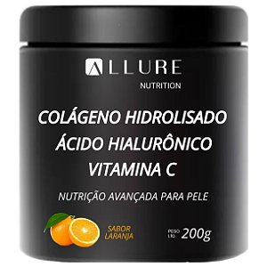 Colágeno Hidrolisado + Ácido Hialurônico + Vitamina C sabor Laranja - Pele Jovem - Anti Rugas