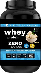 WHEY ZERO LACTOSE 900g  BAUNILHA  Whey Protein Concentrado Zero Glúten Proteínas e Aminoácidos