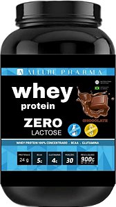 WHEY ZERO LACTOSE 900g  CHOCOLATE  - Whey Protein Concentrado Zero Glúten Proteínas e Aminoácidos