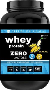 WHEY ZERO LACTOSE 900g  BANANA  Whey Protein Concentrado Zero Glúten Proteínas e Aminoácidos