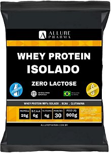 Whey Protein ISOLADO ZERO LACTOSE Zero Glúten 900g (30 doses)  Zero Gorduras - Baixo em Carboidratos (Proteínas e Aminoácidos) REFIL