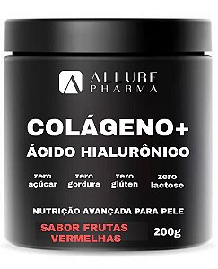 Colágeno Hidrolisado + Ácido Hialurônico 200g - Sabor Frutas Vermelhas