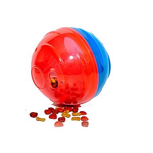 Brinquedo Cachorro Bola Porta Petisco Petball Vermelho Azul