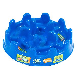 Comedouro Cachorro Atóxico Anti Stress Fitness Azul