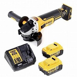 ESMERI ANGULAR 4.1/2 DCG413P2 c/2 BATERIAS E 1 CARRREGADOR 220V - FLEXVOLT 20V DEWALT