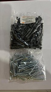 KIT C/ 50 Parafuso Sextavado Soberba 3/16 x 60 c/ bucha tijolão 8mm - TOTAL 100 PÇS