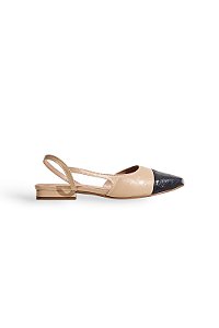 MARIA PAULA  - SLINGBACK FEMININO NUDE COM PRETO