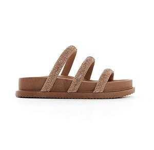 SAORI - PAPETE ANATÔMICA FEMININA TIRAS BRILHO ROSÉ