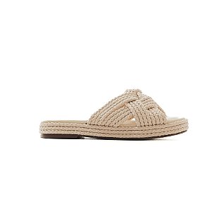 AMAUÍ -  PAPETE FLATFORM FEMININA CORDAS NUDE