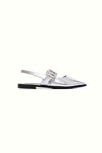 JESSICA  - SLINGBACK FEMININO BICO FINO FIVELA PRATA