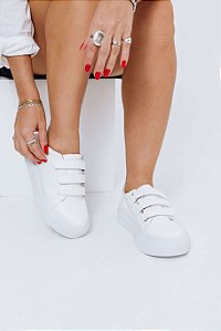 AURA - TÊNIS FEMININO VELCRO BRANCO