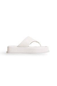NEW BÚZIOS - CHINELO FLATFORM COURO FEMININO BRANCO