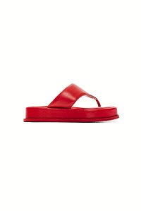 NEW BÚZIOS - CHINELO FLATFORM COURO FEMININO VERMELHO