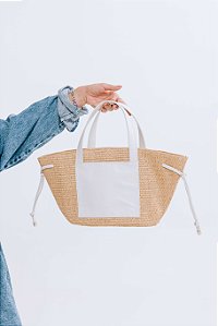 NÁPOLES - BOLSA FEMININA LATERAL PALHA OFF WHITE