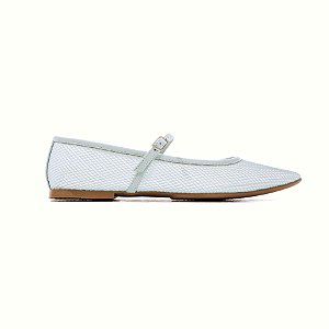RITA - SAPATILHA FEMININA BICO QUADRADO FIVELA TELA FECHADA MENTA