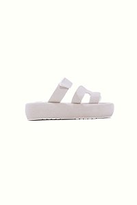 SIERRA - PAPETE FLATFORM FEMININA VELCRO OFF WHITE