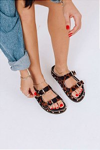 PANTERA - FLATFORM BIRKEN FEMININA FIVELAS ANIMAL PRINT