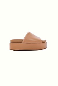 EXPRESSO MOCHA - TAMANCO FEMININO FLATFORM TIRA ACOLCHOADA CAMEL