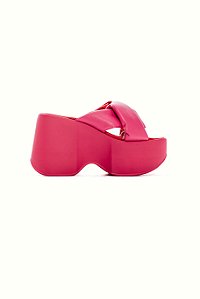 MARINA - TAMANCO FEMININO PLATAFORMA VERMELHO E ROSA