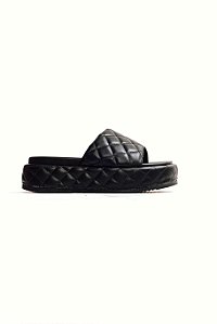 SILA - FLATFORM BIRKEN FEMININA MATELASSÊ PRETO