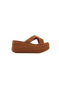 KALÉA - TAMANCO FEMININO PLATAFORMA CORDA CAMEL