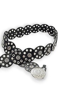 QUEL - CINTO FEMININO AROS BOHO FINO PRETO