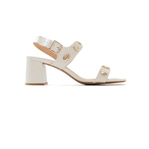 LUA - SANDÁLIA FEMININA COURO SALTO ALTO OFF WHITE
